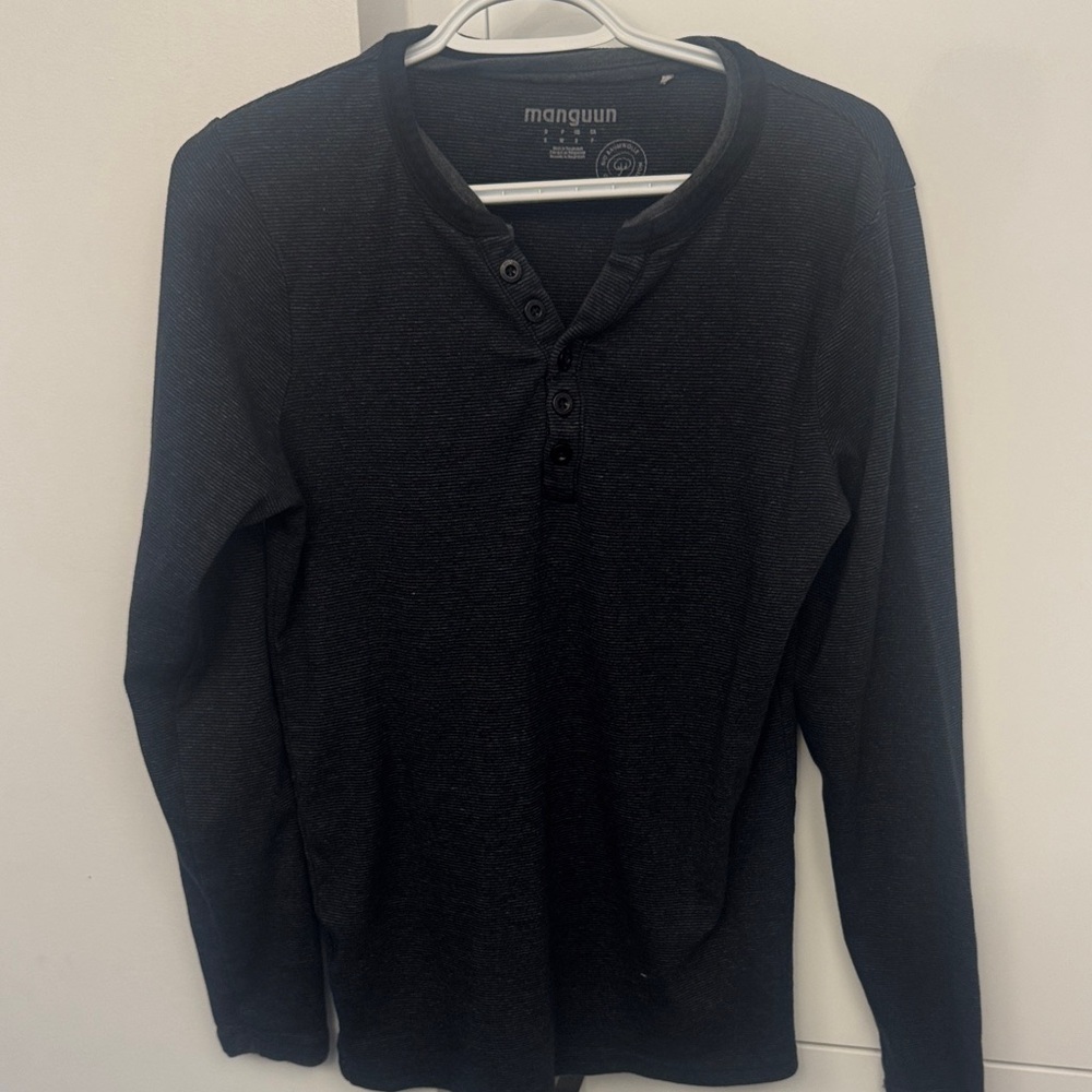 Magnum Charcoal Long Sleeve Henley